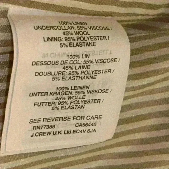 J. Crew Campbell Linen Blazer Size 00 tan nautical buttons - Picture 6 of 6